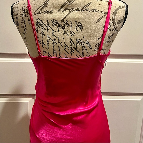 Zara Draped Camisole Midi Slip Dress in Barbie Hot Pink - Picture 8 of 16